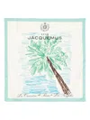 Jacquemus Le Bandana Palmier Square Silk Scarf In White