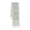 Jacquemus Wool Scarf With Logo In Gray
