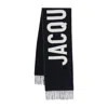 Jacquemus Brushed Finish Fringe Detailing Wraparound Scarf In Black