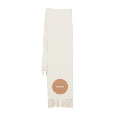 Jacquemus Jacquard Logo Fringed Scarf In White
