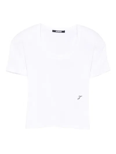 Jacquemus Scoop-neck Cotton T-shirt In White
