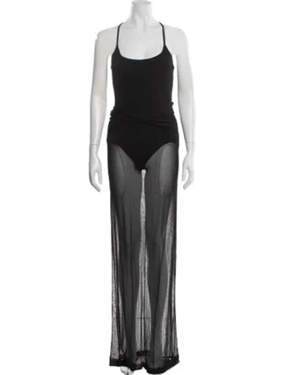 Pre-owned Jacquemus Scoop Neck Long Dress In Black