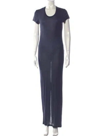 Pre-owned Jacquemus Scoop Neck Long Dress In Blue