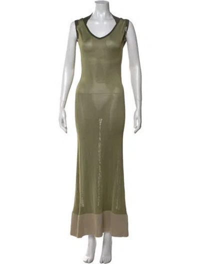 Pre-owned Jacquemus Scoop Neck Long Dress In Green