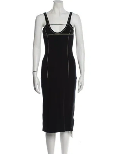 Pre-owned Jacquemus Scoop Neck Midi Length Dress In Black