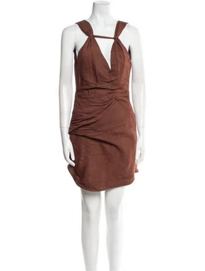 Pre-owned Jacquemus Scoop Neck Mini Dress In Brown