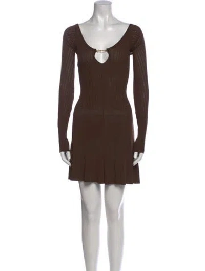 Pre-owned Jacquemus Scoop Neck Mini Dress In Brown
