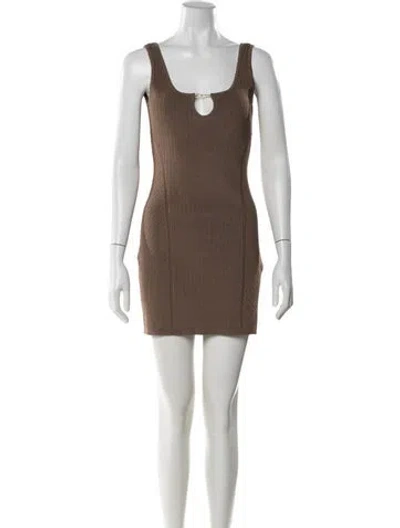Pre-owned Jacquemus Scoop Neck Mini Dress W/ Tags In Brown