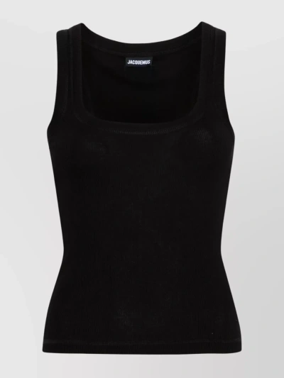 JACQUEMUS SCOOP NECK RIBBED TOP