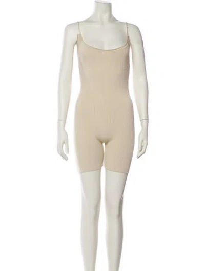 Pre-owned Jacquemus Scoop Neck Romper In Neutral
