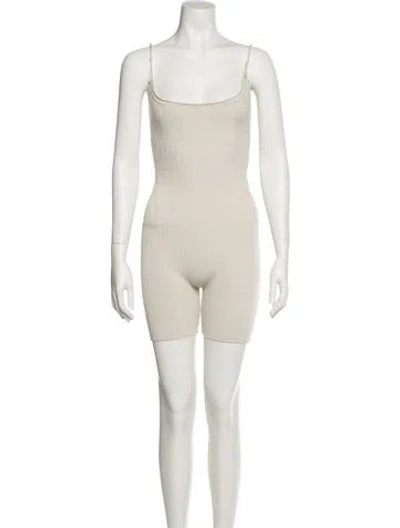Pre-owned Jacquemus Scoop Neck Romper In Neutral