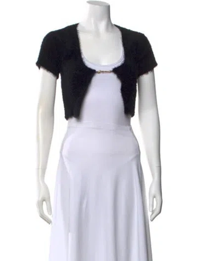 Pre-owned Jacquemus Scoop Neck Short Sleeve Crop Top In Black