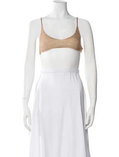 Pre-owned Jacquemus Scoop Neck Sleeveless Crop Top In Neutral