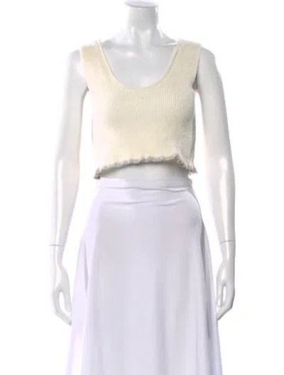 Pre-owned Jacquemus Scoop Neck Sleeveless Crop Top In Neutral