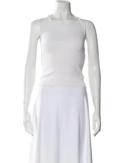 Pre-owned Jacquemus Scoop Neck Sleeveless Crop Top In White