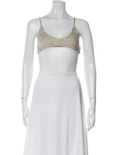 Pre-owned Jacquemus Scoop Neck Sleeveless Crop Top In White