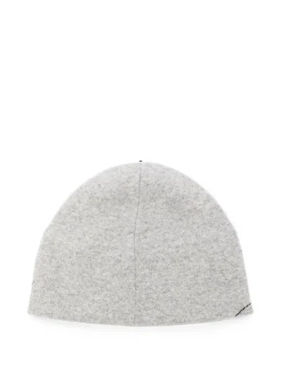 Jacquemus Script-logo Beanie Hat In Gray