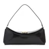 Jacquemus Curved Gold Handle Shoulder Bag In Black