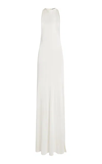 Jacquemus La Robe Maille Sculta Long Dress In White