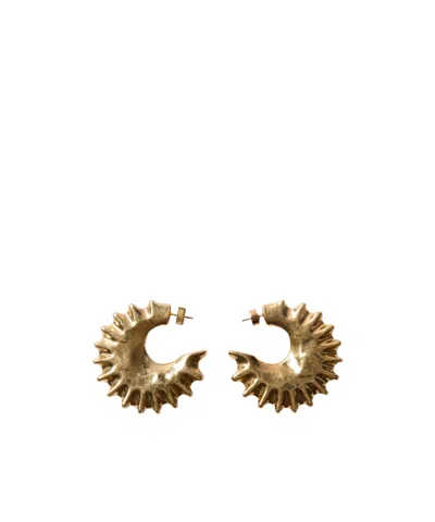 Jacquemus Seahorse Creole Hoop Earrings Gold Tone
