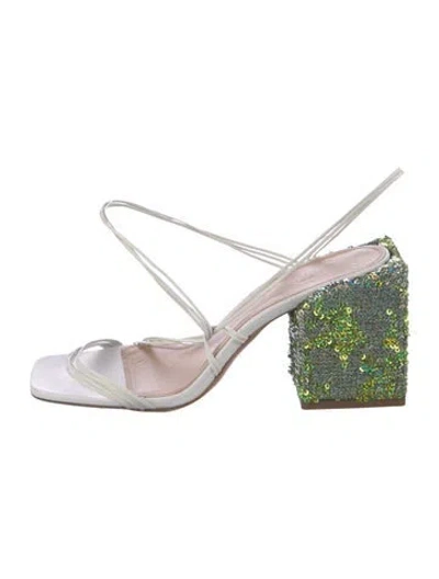 Pre-owned Jacquemus Sequins Patterned Sandals In White