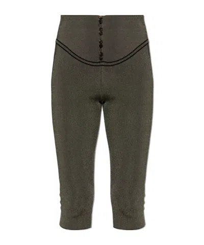 Jacquemus Serra Button-front Leggings In Gray
