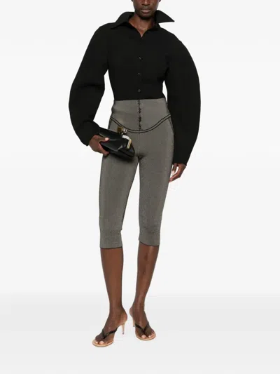 Jacquemus Sera Cropped Leggings In Neutral