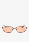 Jacquemus Sera Rectangular Sunglasses In Pink