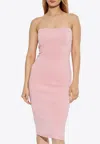 Jacquemus Sera Strapless Knit Dress In Pink