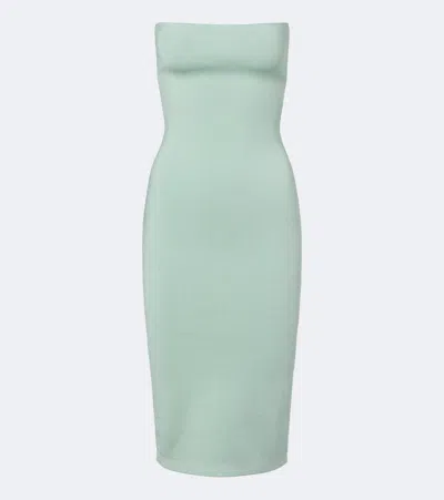 Jacquemus Strapless Midi Dress In Blue