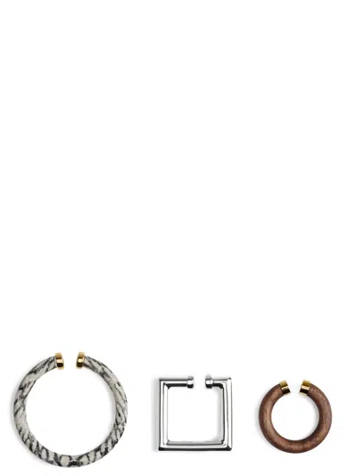Jacquemus Set Of Three Les Bijoux Doreille Earcuffs In Multi