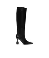 Jacquemus Les Bottes Bisou Black Boots With Geometric Heel In Leather Woman In Black