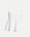 Jacquemus Top Le Haut Traversin White With V-neck And Ruffle Details In Cotton For Women In White