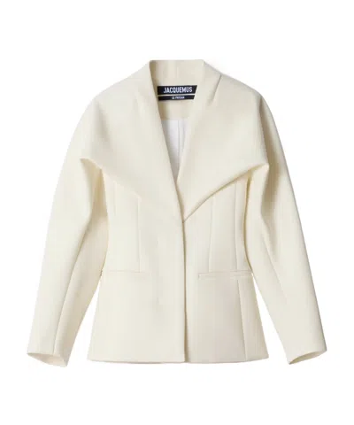 Jacquemus Shawl Blazer In White