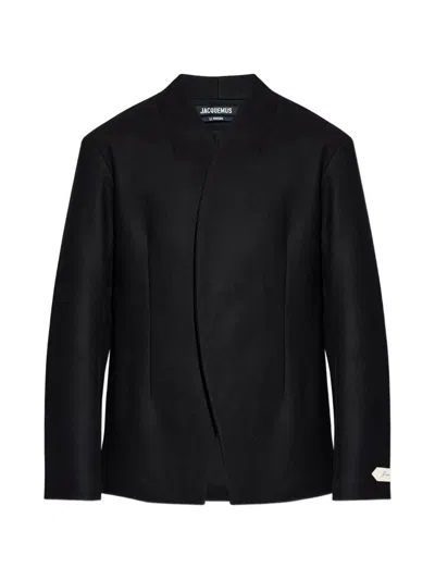 Jacquemus Shawl Collar Jacket In Black