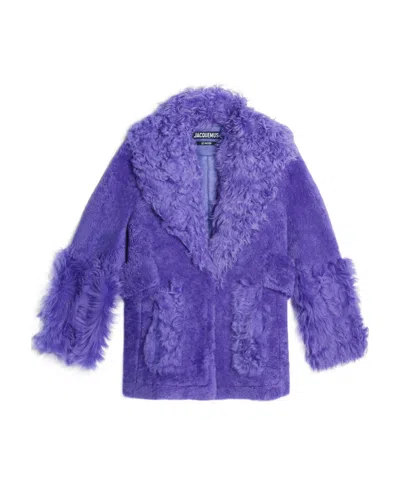 Jacquemus Shearing Coat In Purple