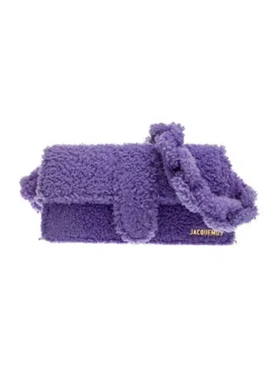 Pre-owned Jacquemus Shearling Shoulder Bag In Purple