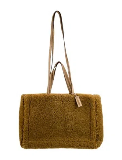 Pre-owned Jacquemus Shearling Tote In Brown