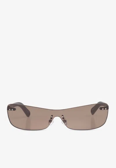 Jacquemus Shield Logo Sunglasses In Gray