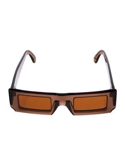 Pre-owned Jacquemus Shield Tinted Sunglasses In Brown