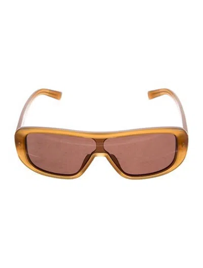 Pre-owned Jacquemus Shield Tinted Sunglasses In Brown