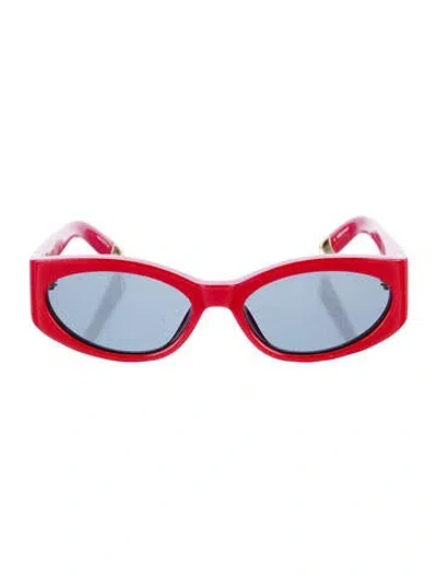Pre-owned Jacquemus Shield Tinted Sunglasses In Red