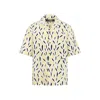 Jacquemus Yellow Cotton Jean Shirt With Playful Leaf Pattern