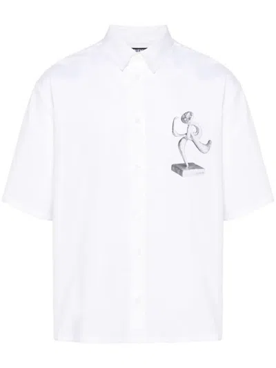 Jacquemus Shirt In Black White Organic Statu