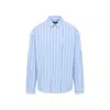 Jacquemus La Chemise Simon Logo Striped Shirt In Blue