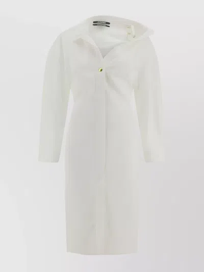Jacquemus Shirt Dress Belted Waist In White