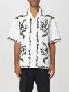 Jacquemus La Chemise Jean Printed Cotton Bowling Shirt In Weiss
