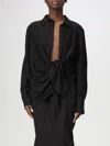 Jacquemus Les Sculptures Relaxed Bahia Shirt With Bow In Black
