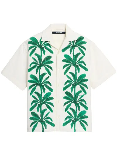 Jacquemus Jean Printed Cotton Shirt In White
