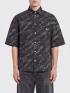 Jacquemus Rio Fish Print Shirt Short Sleeves Pocket In Black